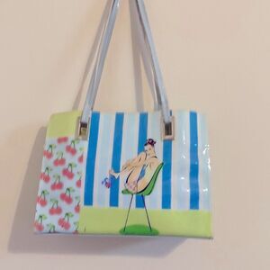 60"s Vintage Tote Purse Summer Mini Tote. Adorable & colorful.